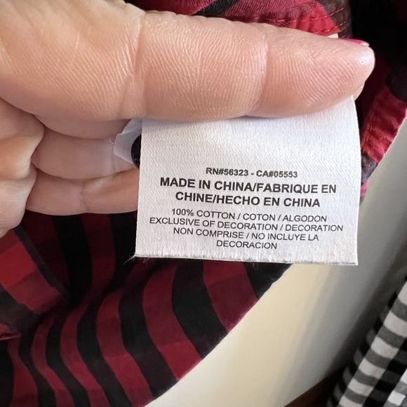 Nike Skateboard Button Up Long Sleeve Shirt Red And Black Buffalo Plaid Mens sm - Picture 5 of 6